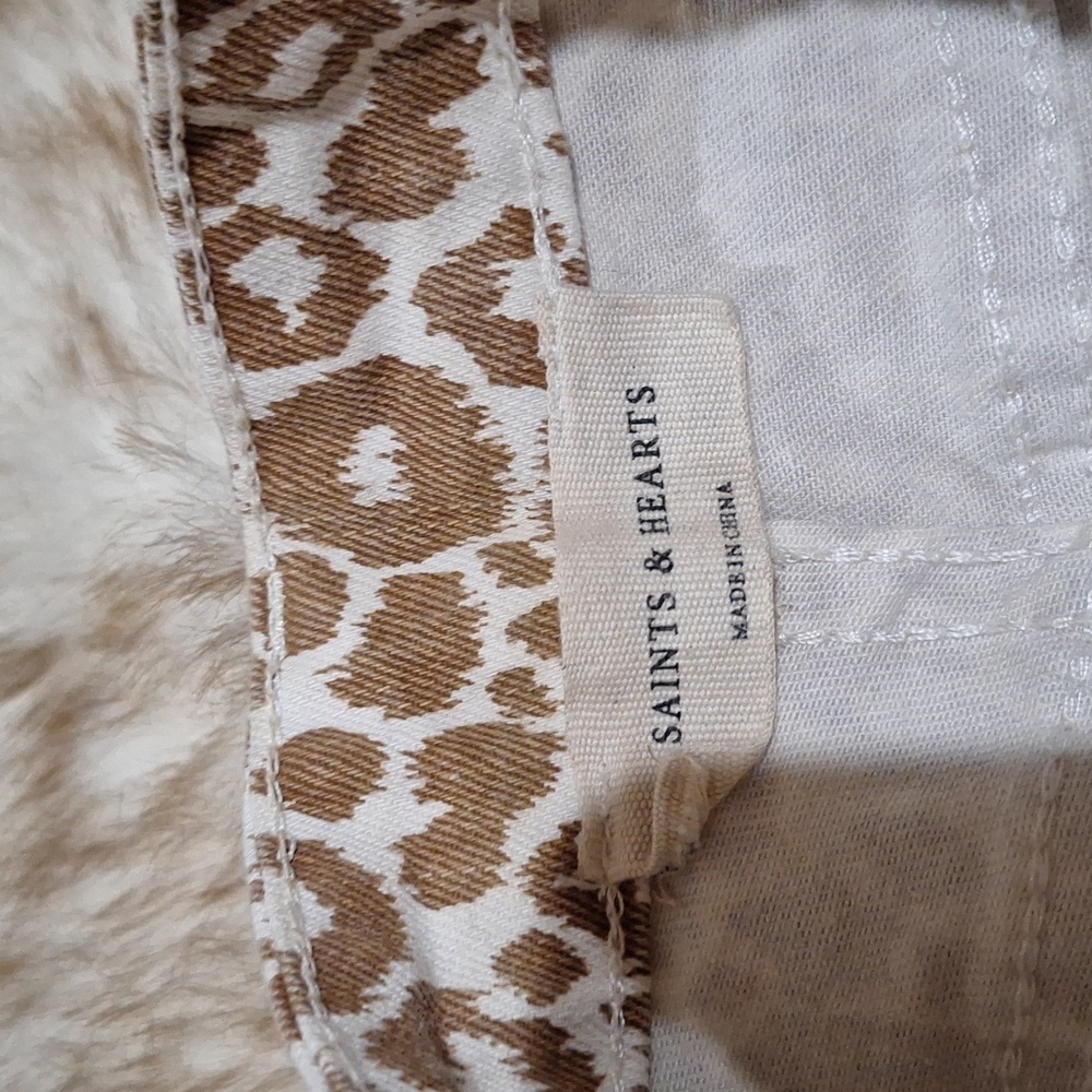 Saints & Hearts Leopard Print Flare Pants Size Small Boho Bell Bottom #1022 - Picture 8 of 12